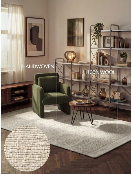 Covor crem țesut manual din lână 80x150 cm Bexley Woolwich – Ted Baker