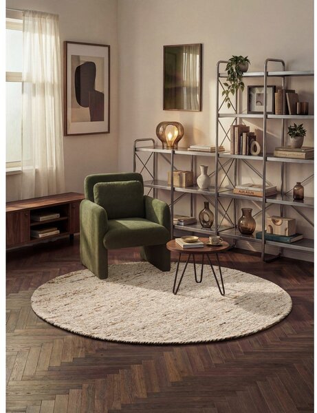 Covor bej țesut manual rotund din lână ø 160 cm Bexley Woolwich – Ted Baker