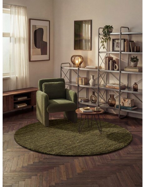 Covor verde închis țesut manual rotund din lână ø 160 cm Bexley Woolwich – Ted Baker