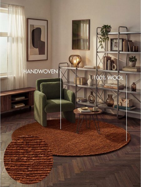 Covor maro țesut manual rotund din lână ø 160 cm Bexley Woolwich – Ted Baker