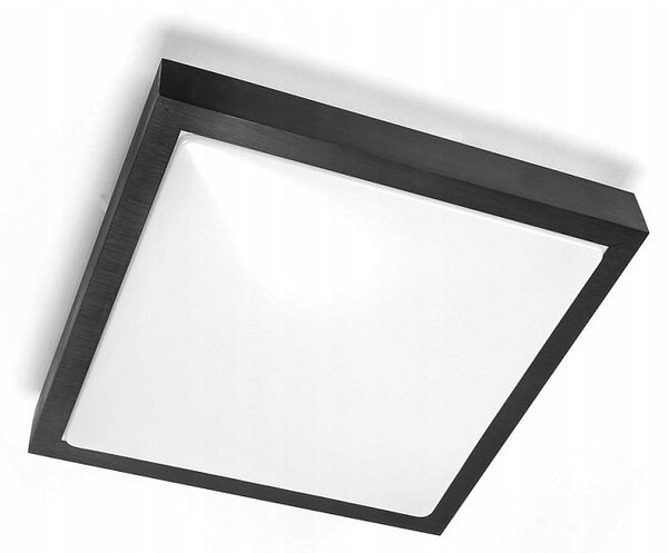 Plafoniera decorativa LED E27, forma patrata, IP44, putere maxima 40W, tavan si perete, negru
