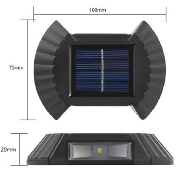 Lampa solara, LED SMD, lumina neutra, senzor crepuscul, telecomanda, 10 x 7.5 x 2 cm