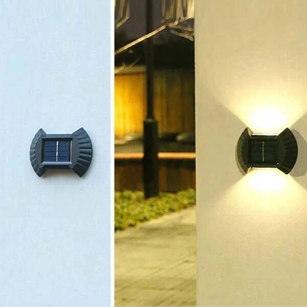 Lampa solara, LED SMD, lumina neutra, senzor crepuscul, telecomanda, 10 x 7.5 x 2 cm