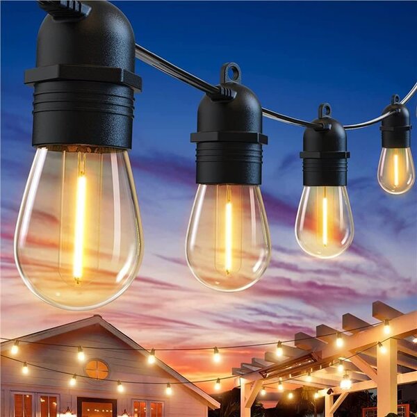 Ghirlanda LED, senzor crepuscular, 4 moduri, lumina alb calda, telecomanda, 10 metri