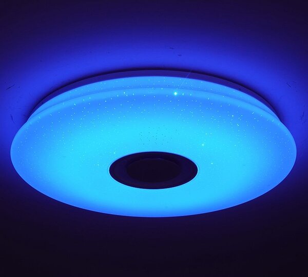 Plafoniera LED RGBW 48W, control Bluetooth, telecomanda, difuzor incorporat, 40 cm