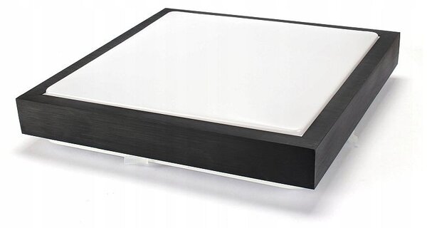 Plafoniera decorativa LED E27, forma patrata, IP44, putere maxima 40W, tavan si perete, negru