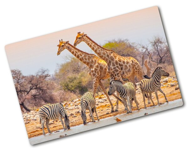Tocător sticlă Girafe și zebre