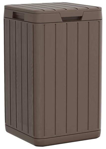 Coș de gunoi pentru exterior, maro, 38x38x65 cm, PP