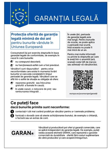 Sticker Garantia Legala de Conformitate