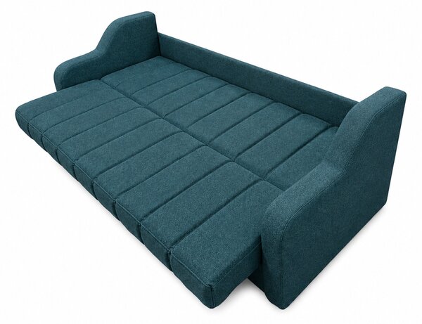 Canapea ALEX extensibila, 3 locuri, cu lada de depozitare, stofa bej, 220x90x90 Albastrru petrol