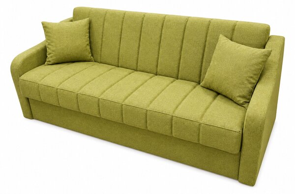 Canapea ALEX extensibila, 3 locuri, cu lada de depozitare, stofa bej, 220x90x90 Galben Mustar