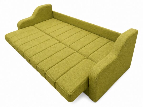 Canapea ALEX extensibila, 3 locuri, cu lada de depozitare, stofa bej, 220x90x90 Galben Mustar