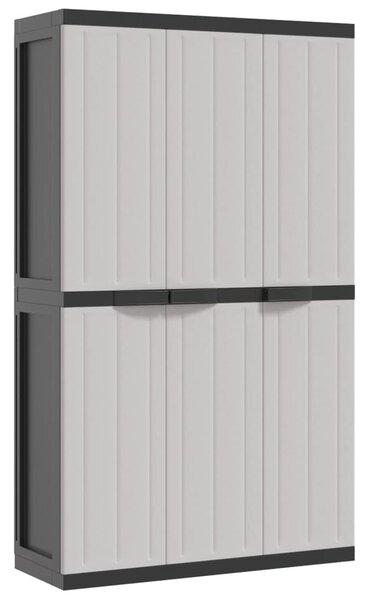 Dulap depozitare de exterior, gri și negru, 97x37x165 cm, PP