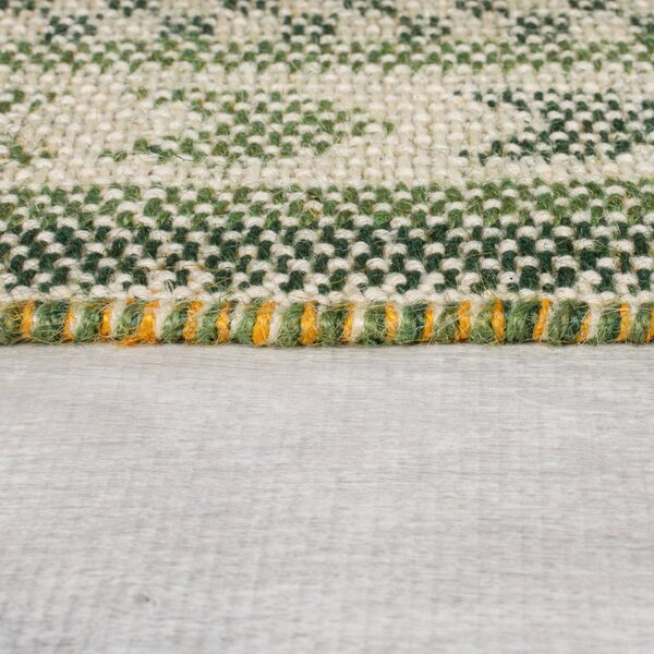 Covor verde din amestec de iută 160x230 cm Mara Jute Border – Flair Rugs