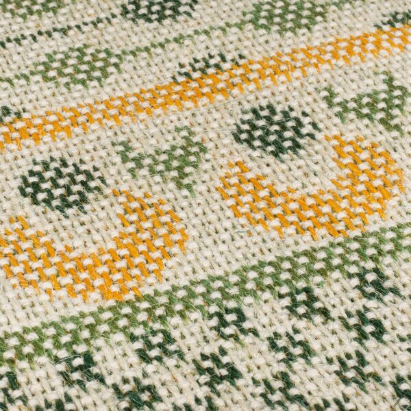 Covor verde din amestec de iută 160x230 cm Mara Jute Border – Flair Rugs