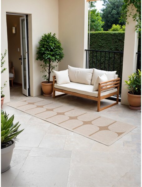 Covor tip traversă pentru interior și exterior bej/fildeș 80x250 cm Duet Bowen – NORTHRUGS
