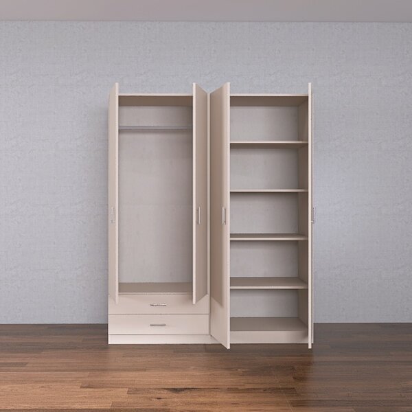 Dulap Haine 4 Usi si 2 Sertare, H200 x A50 L160cm, Culoare Casmir, Material Pal 18mm