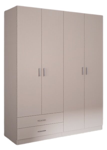 Dulap Haine 4 Usi si 2 Sertare, H200 x A50 L160cm, Culoare Casmir, Material Pal 18mm