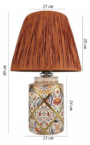 Veioză teracotă cu abajur din sfoară din hârtie (înălțime 40 cm) Alev – Opviq lights