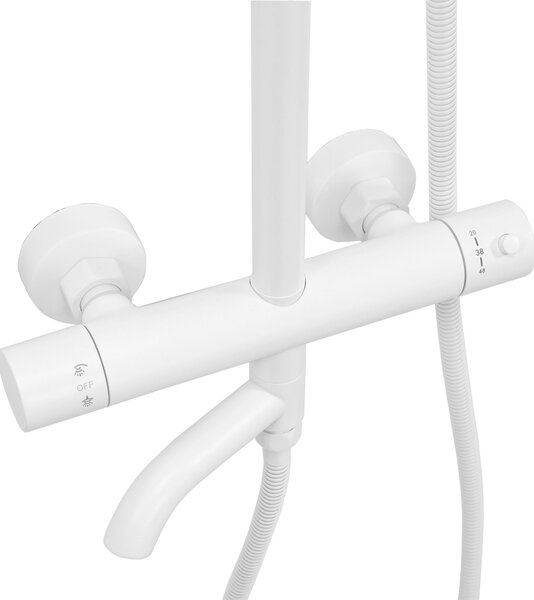 Set de dus cu termostat Lungo White Matt