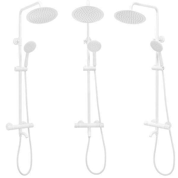 Set de dus cu termostat Lungo White Matt