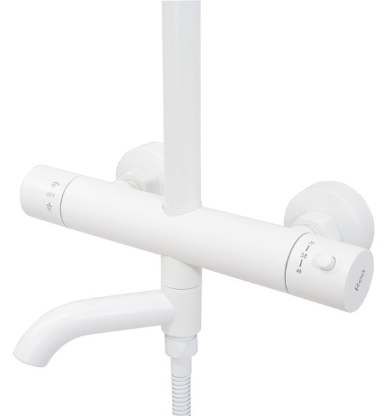 Set de dus cu termostat Lungo White Matt