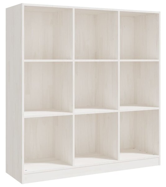 Bibliotecă/Separator cameră alb 104x33,5x110 cm lemn masiv pin