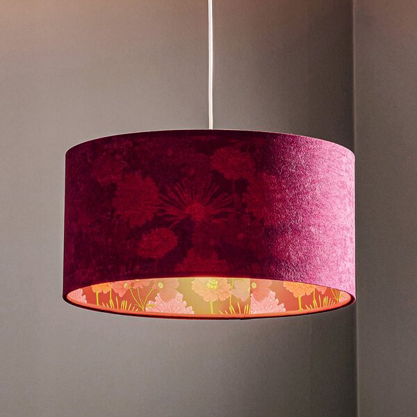 Maco Design Suspensie Savanna cu abajur de catifea, reglabil, Violet, Camera de zi / sufragerie, Țesătură / Textil, Viața tânără