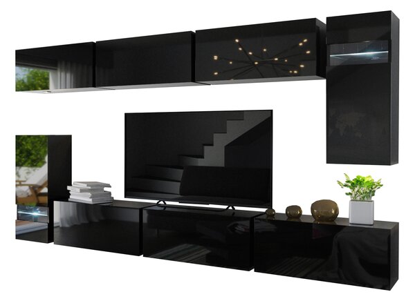 Mobilier living Marmara (negru + negru lucios). 1007686