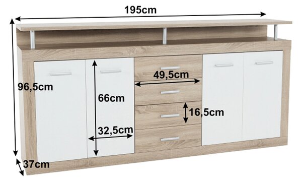 Comodă Jachim Julos New Stejar sonoma + Alb. 752205