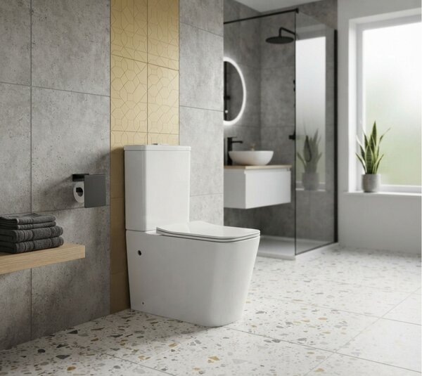 Erga Jotta, vas combinat WC 640x365x820 mm, Rimless + scaun toaleta, alb lucios, ERG-V03-JOTTA-RIM-WH
