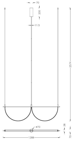MAXLIGHT P0688 - Lustră LED suspendată pe cablu VICTORIA LED/40W/230V CRI 90 neagră