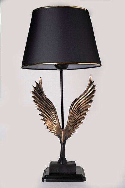 Veioza Aigle, negru/auriu, metal/material textil, 15x65 cm