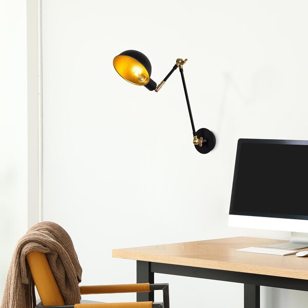 Lampa de perete Sivani - MR-658, negru, metal, 15x30x50 cm