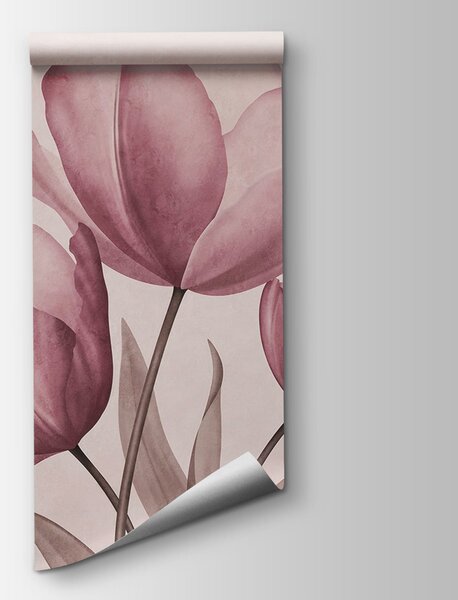 Fototapet Lalele elegante în nuanțe pastelate delicate, Fototapet flori, Fototapet populare, t00762v2 - Tapeko.ro