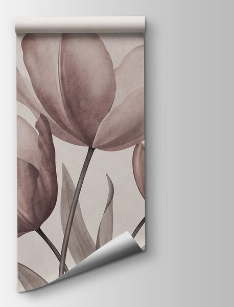 Fototapet Lalele elegante în nuanțe pastelate delicate, Fototapet flori, Fototapet populare, t00762v3 - Tapeko.ro