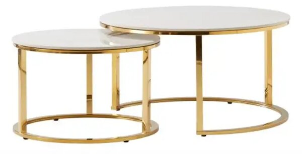 Set masute de cafea cu 2 piese Ara, gold