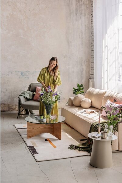 Canapea bej extensibilă cu tapițerie din țesătură bouclé 247 cm Quinoa – Bonami Selection