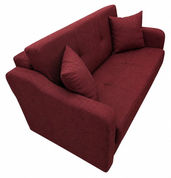 Canapea SAMY NEXT extensibila, 2 locuri, cu lada de depozitare, catifea plusata gri, cadru metalic, 152x100x92 cm Rosu, stofa