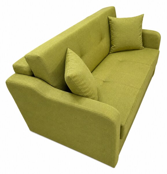 Canapea SAMY NEXT extensibila, 2 locuri, cu lada de depozitare, catifea plusata gri, cadru metalic, 152x100x92 cm Galben Mustar, stofa