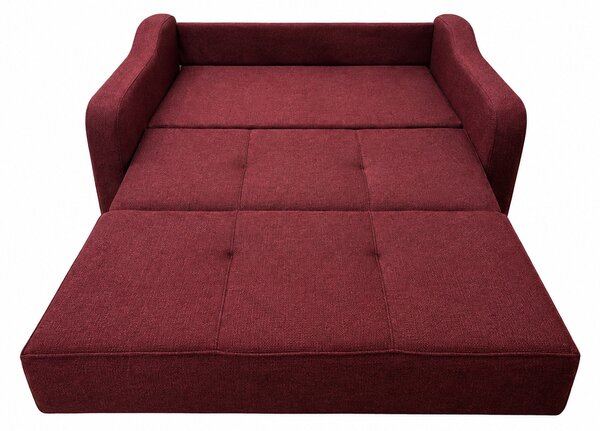 Canapea SAMY NEXT extensibila, 2 locuri, cu lada de depozitare, catifea plusata gri, cadru metalic, 152x100x92 cm Rosu, stofa