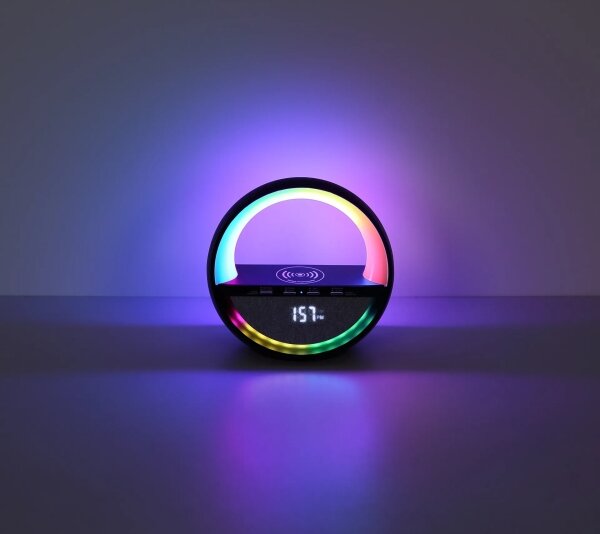 Globo 39907S - Lampă de birou reîncărcabilă LED RGBW Dot cu difuzor SOUNDRA LED/3,5W/5V 1800 mAh