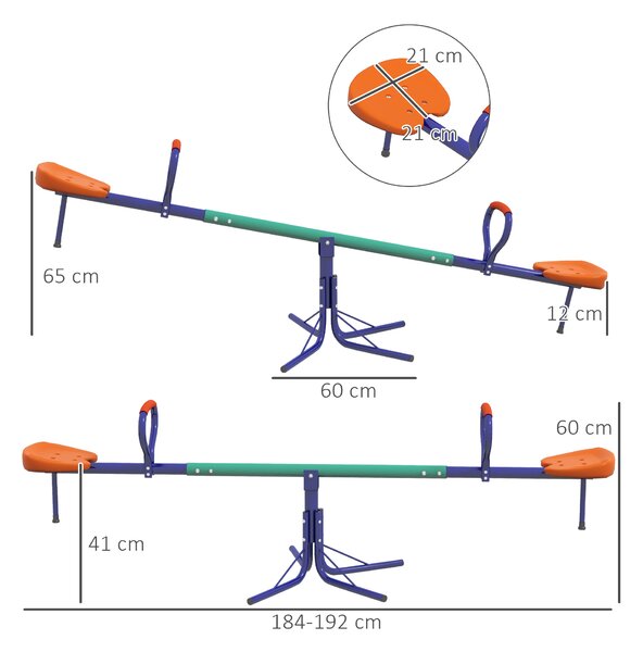Outsunny Balansoar rotativ la 360° pentru copii intre 3-8 ani