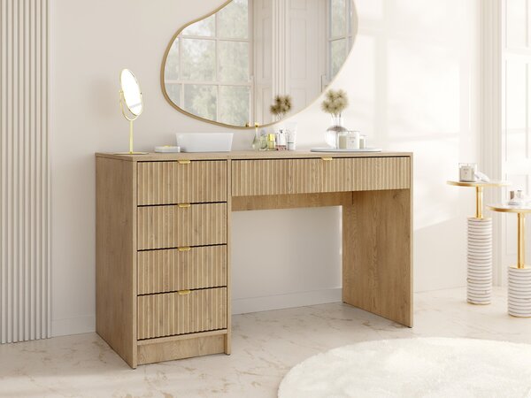 Birou Comfivo Papilio, Stejar Cremona, PAL laminat, MDF, 76x120x55cm, 34 kg