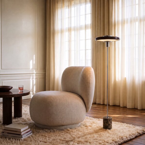 Lampadar Lindby, Branford, Maro / Rugină, Camera de zi, Metal, Vintage