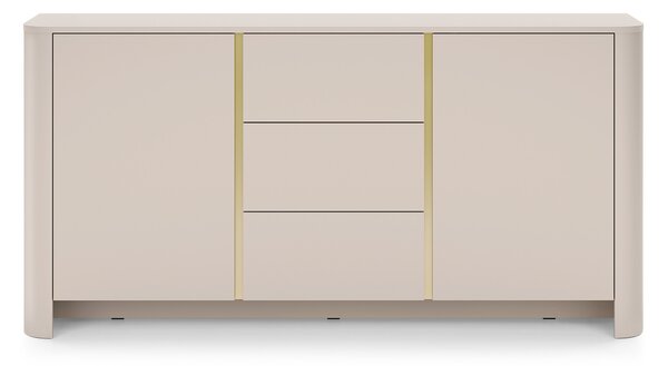Comodă Sorrenti 168 cm cu sertare - cashmere / auriu