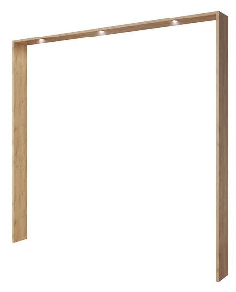 Dulap cu uși și sertare Xelo, alb/stejar craft auriu (230 cm)