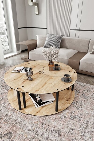 Set de 3 măsuțe de cafea Yanov (stejar). Promo -14%. 1153769