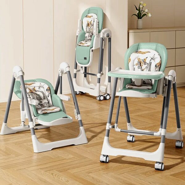 Scaun de masa bebelusi multifunctional 2 in 1 Kidizi Swingy mint, transformabil in leagan bebe