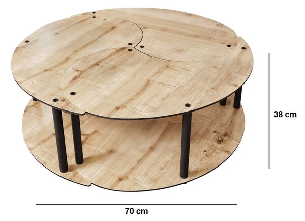 Set de 3 măsuțe de cafea Yanov (stejar). Promo -14%. 1153769